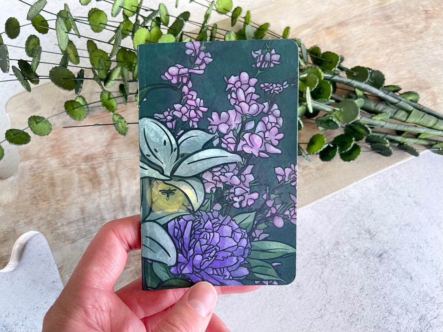 White Lily Dotted Pocket Notebook