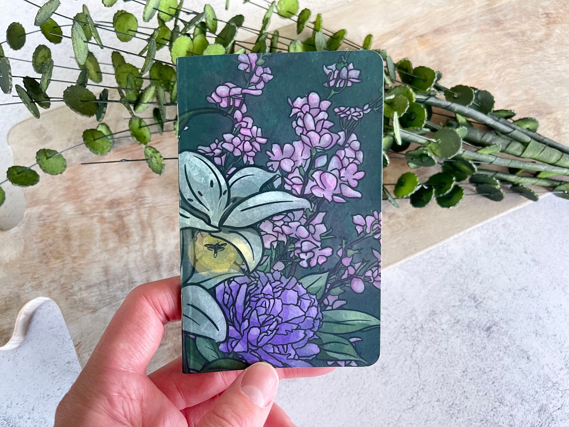 White Lily Dotted Pocket Notebook