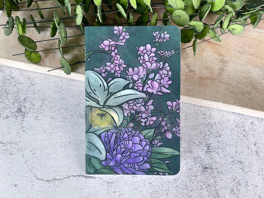 White Lily Dotted Pocket Notebook
