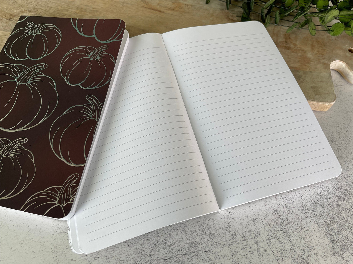 Lined Pumpkin Notebook, Pumpkin Foil Notebook, Fall Layflat Notebook, Autumn Notebook, Fall Stationary, Pumpkin Gift, School Notebook