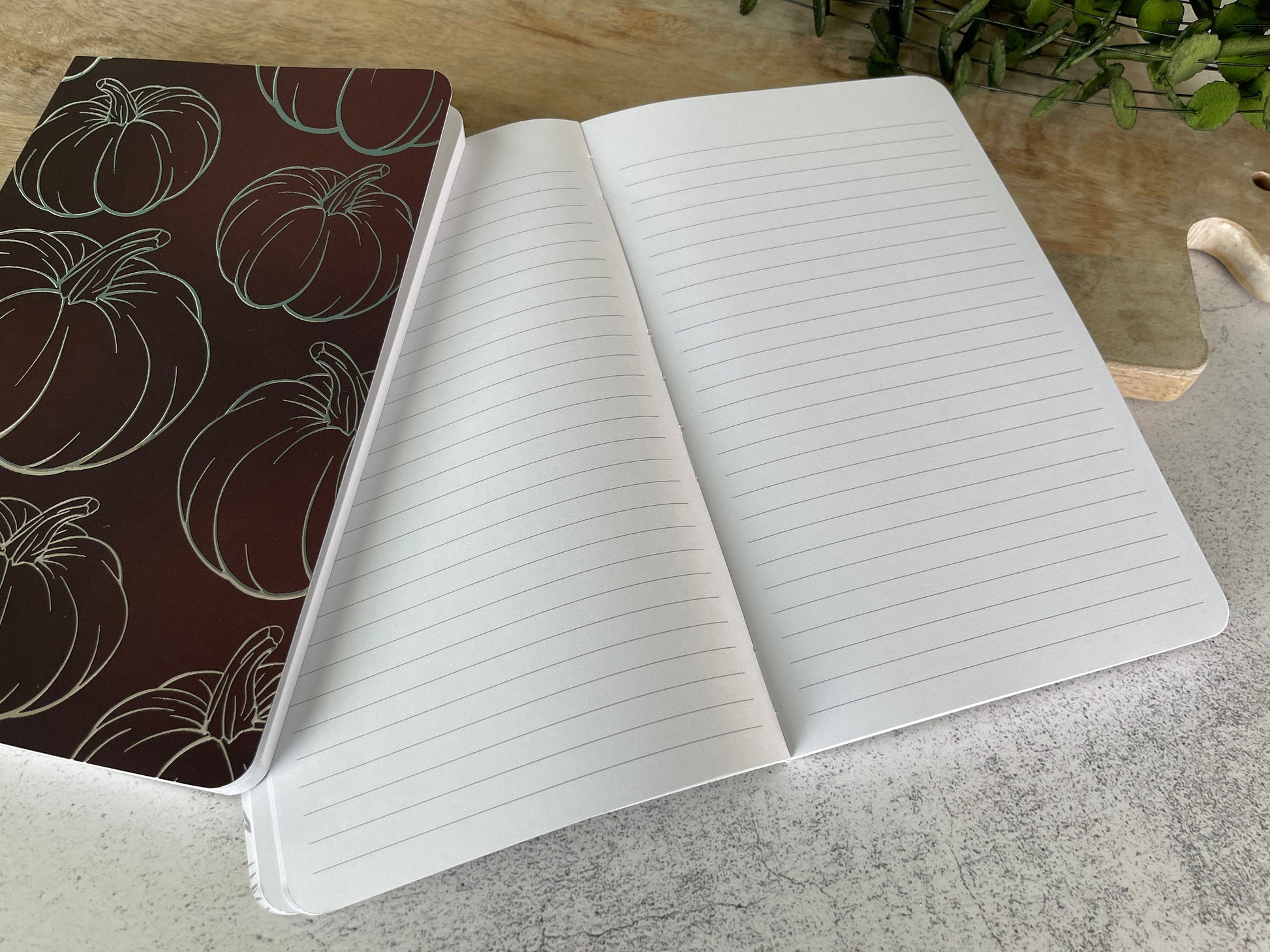 Lined Pumpkin Notebook, Pumpkin Foil Notebook, Fall Layflat Notebook, Autumn Notebook, Fall Stationary, Pumpkin Gift, School Notebook