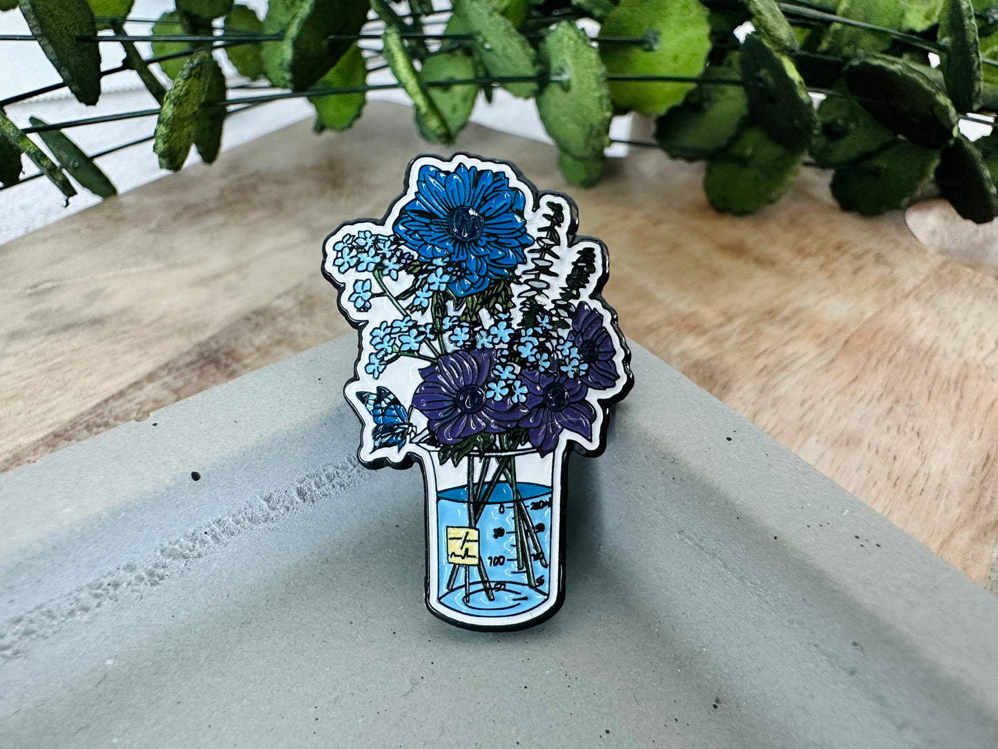 Science Floral Enamel Pin Set of 3