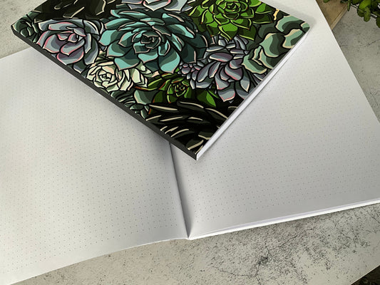 11"x8.5" Succulent Notebook, Layflat, Dotted