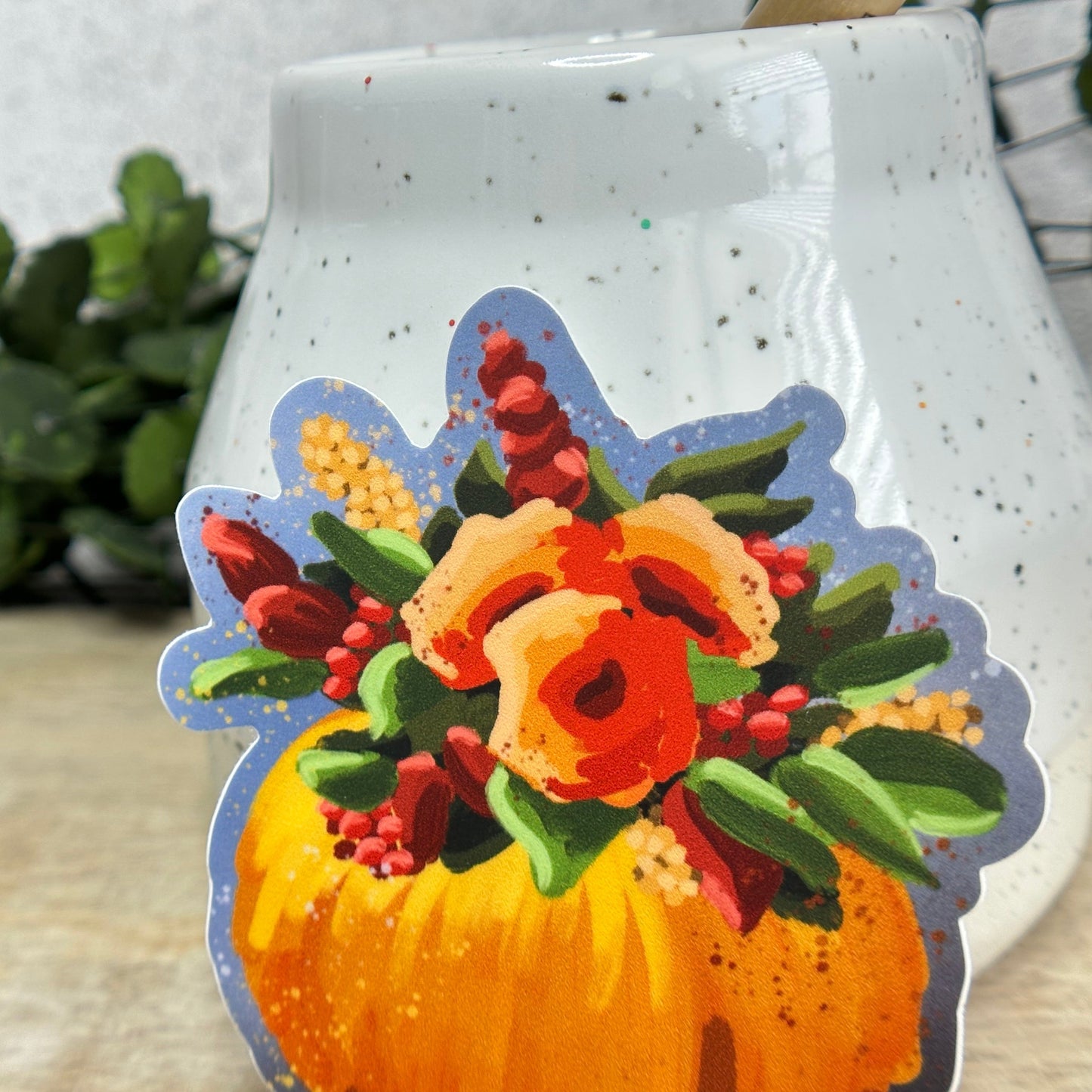 Gouache Pumpkin Vinyl Sticker