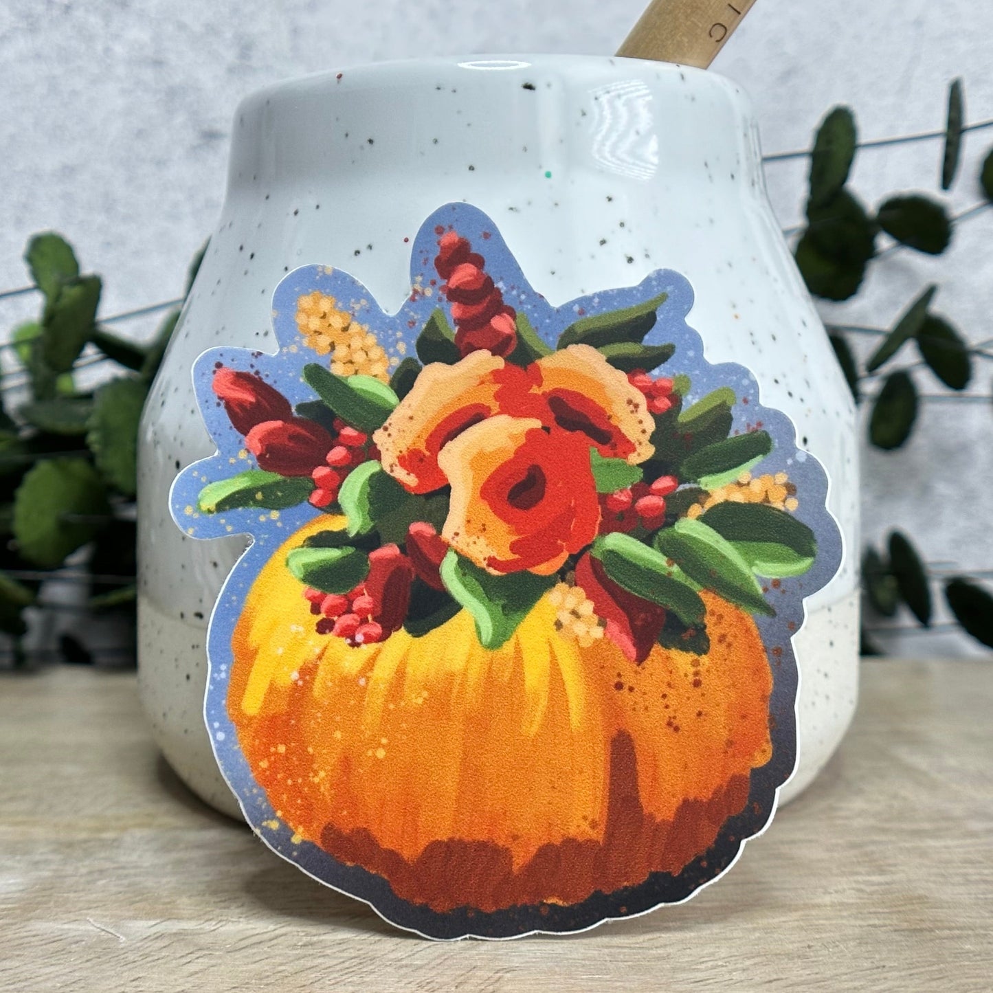 Gouache Pumpkin Vinyl Sticker