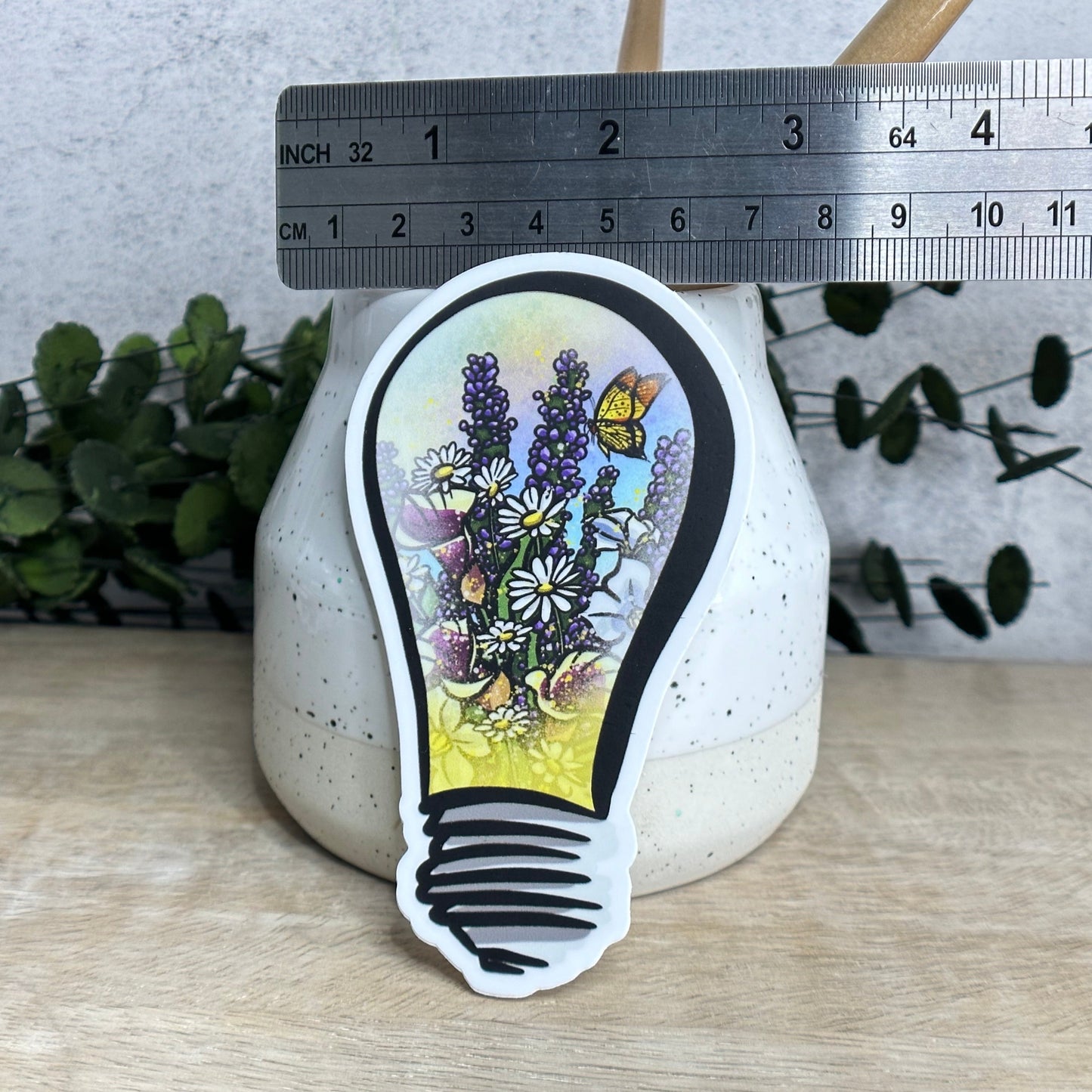 Floral Lightbulb Vinyl Sticker
