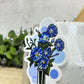 Test Tube Indigo Floral Vinyl Sticker