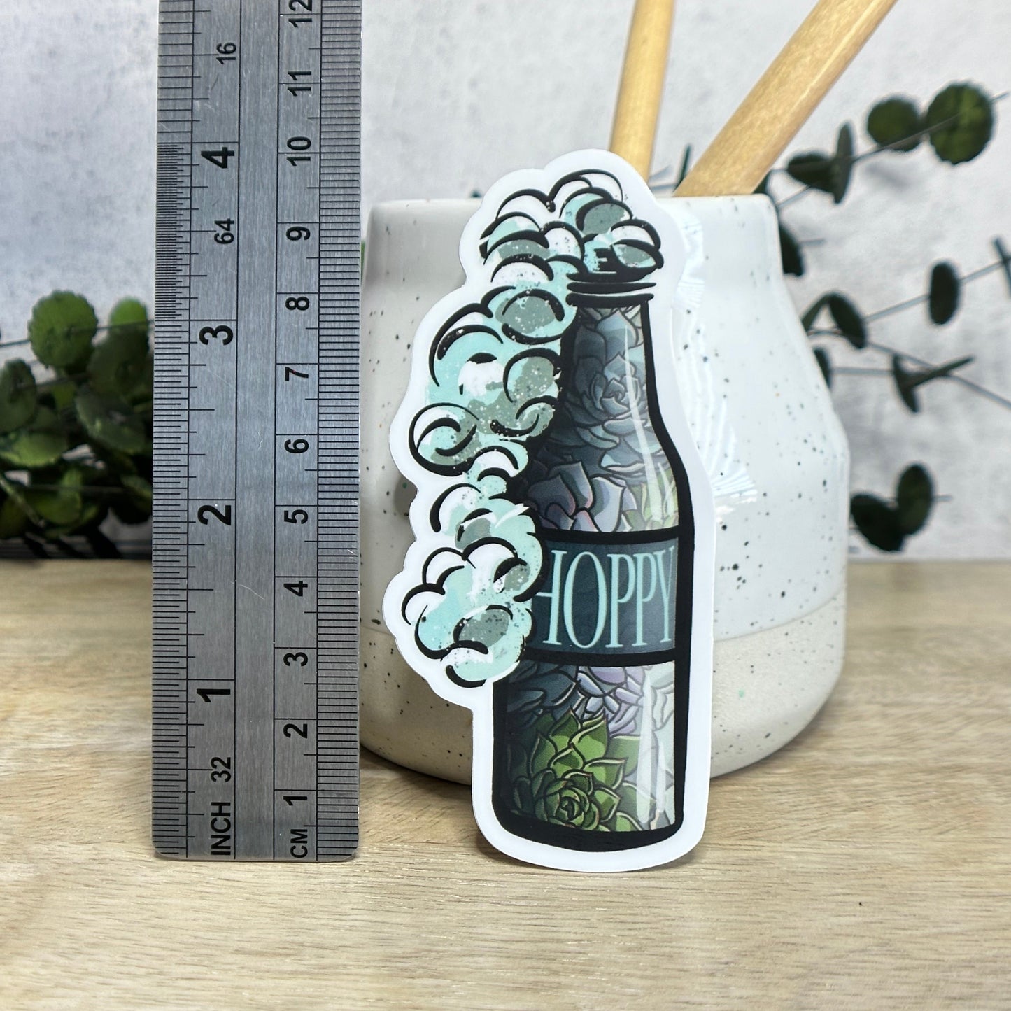 Hoppy Beer Bottle Vinyl Sticker