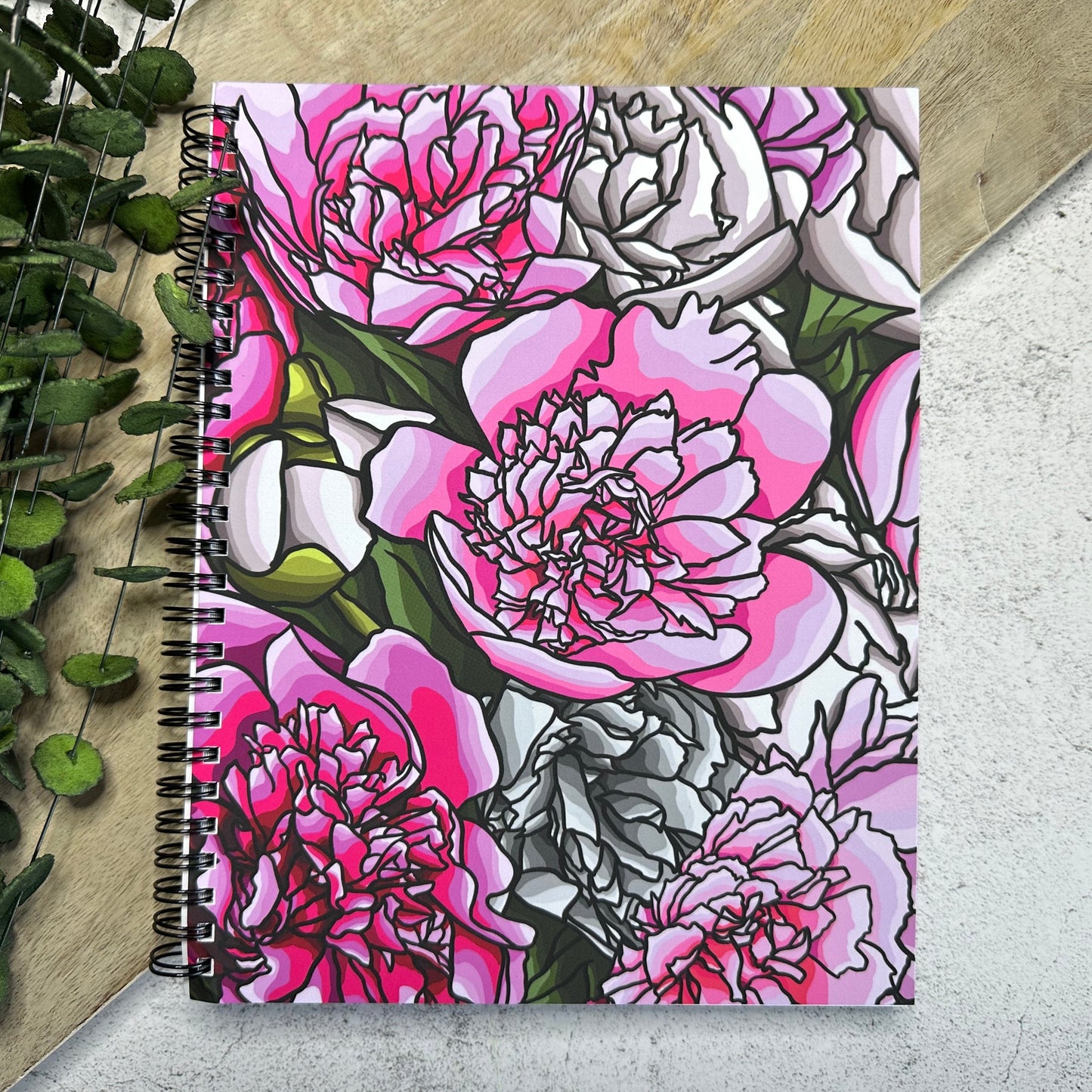 9"x7" Peach Drift Roses Notebook, Spiral, Lined