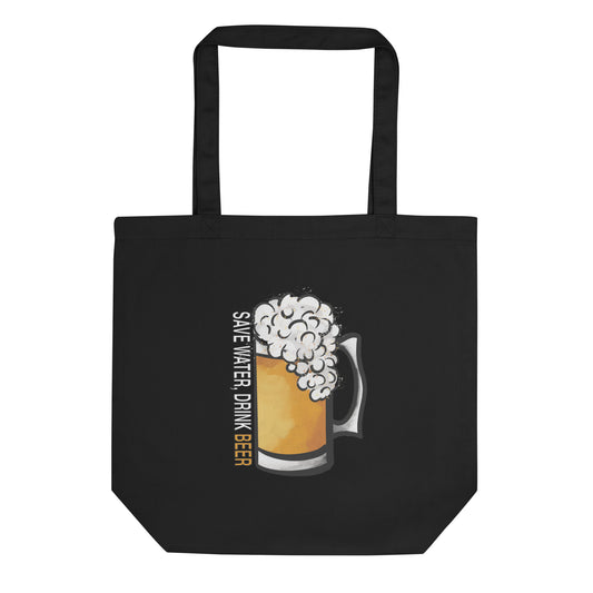 Save Water Drink Beer Black Tote Bag