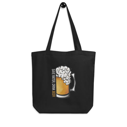 Save Water Drink Beer Black Tote Bag