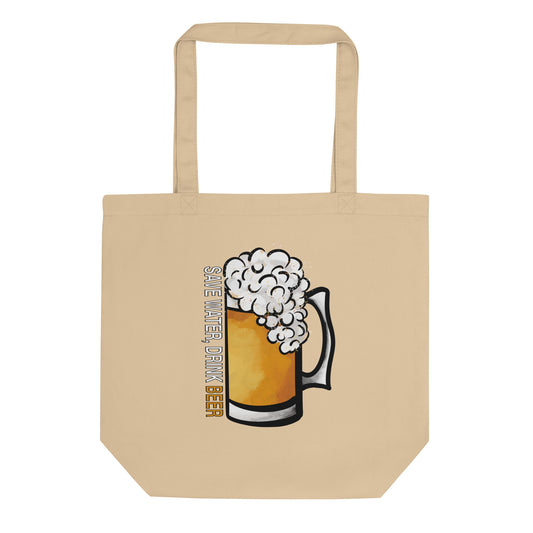 Save Water Drink Beer Beige Tote Bag