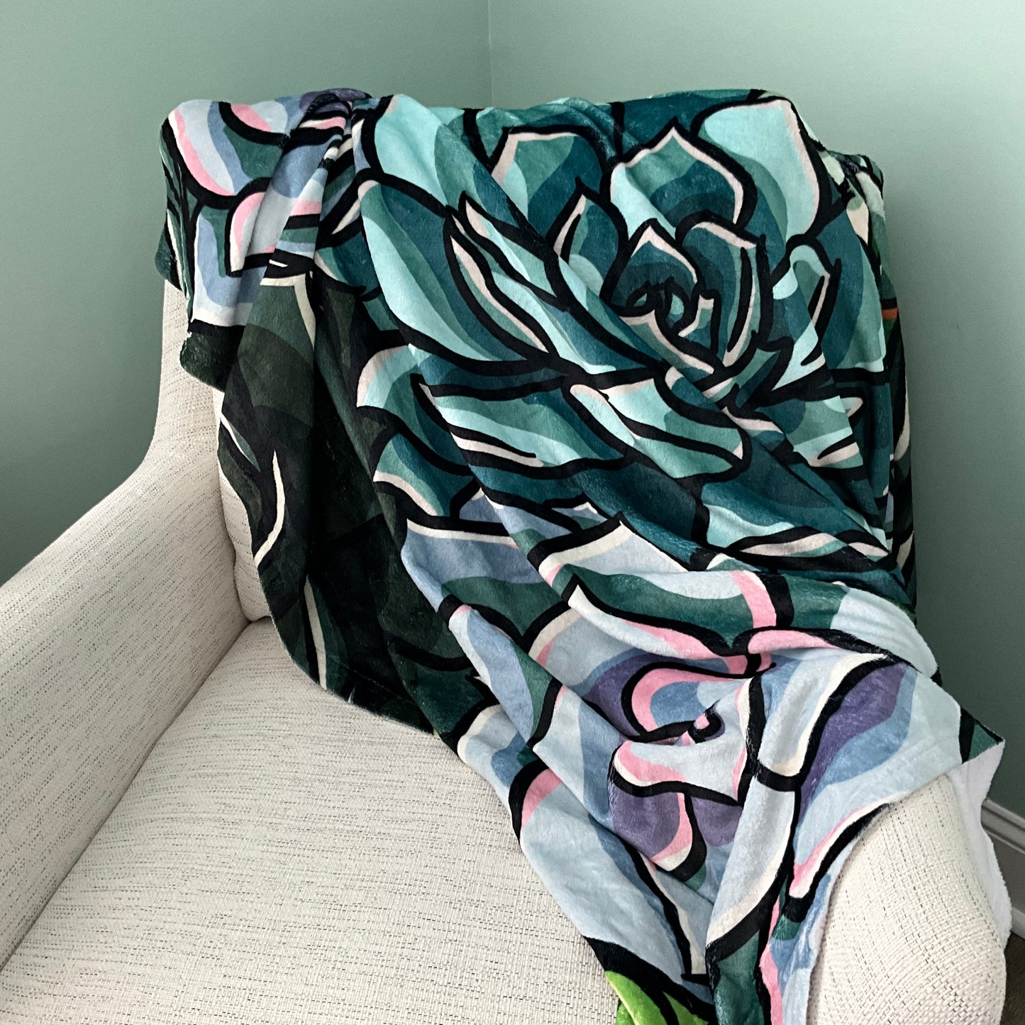 Succulent Throw Blanket, 50”x60”