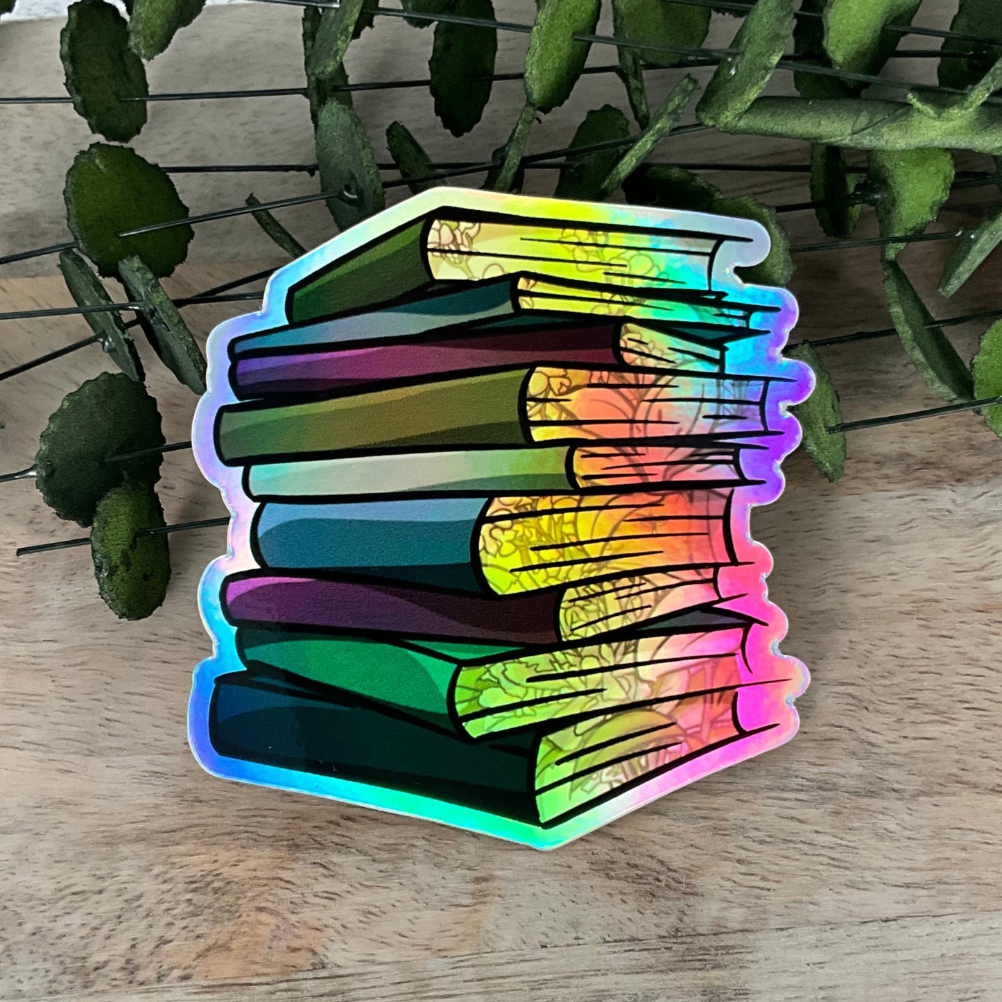 Holo Jewel Toned Floral Book Sticker