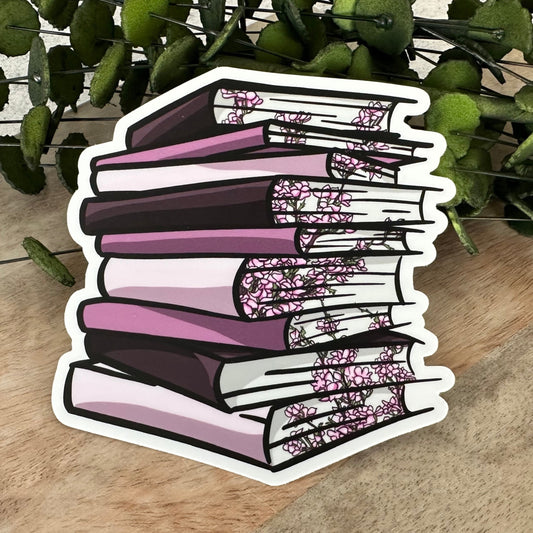 Pink Floral Book Sticker