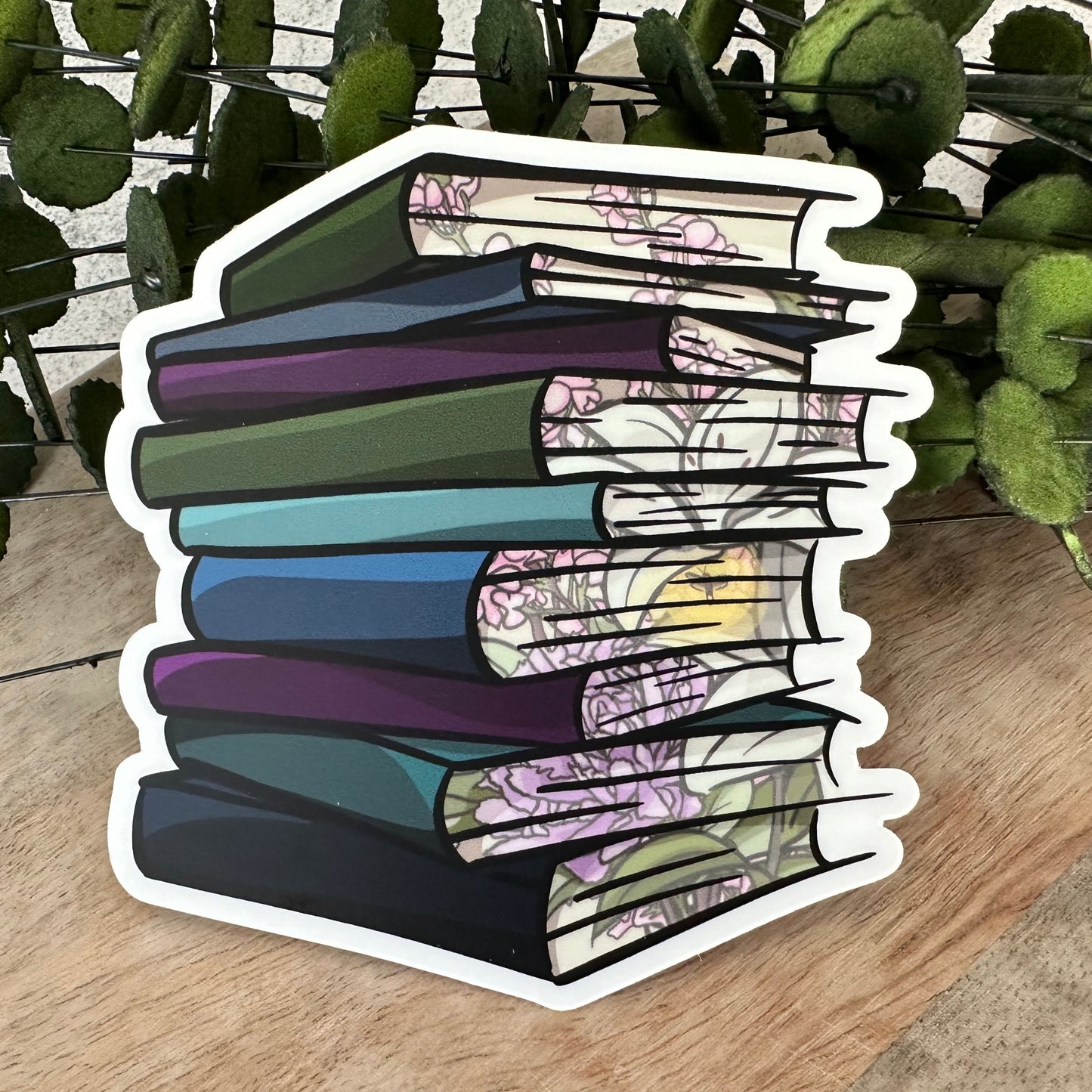 Jewel Toned Floral Book Sticker