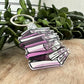 Pink Floral Book Keychain