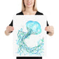 Blue Jellyfish Watercolor Print