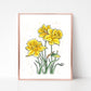 Daffodil Watercolor Print