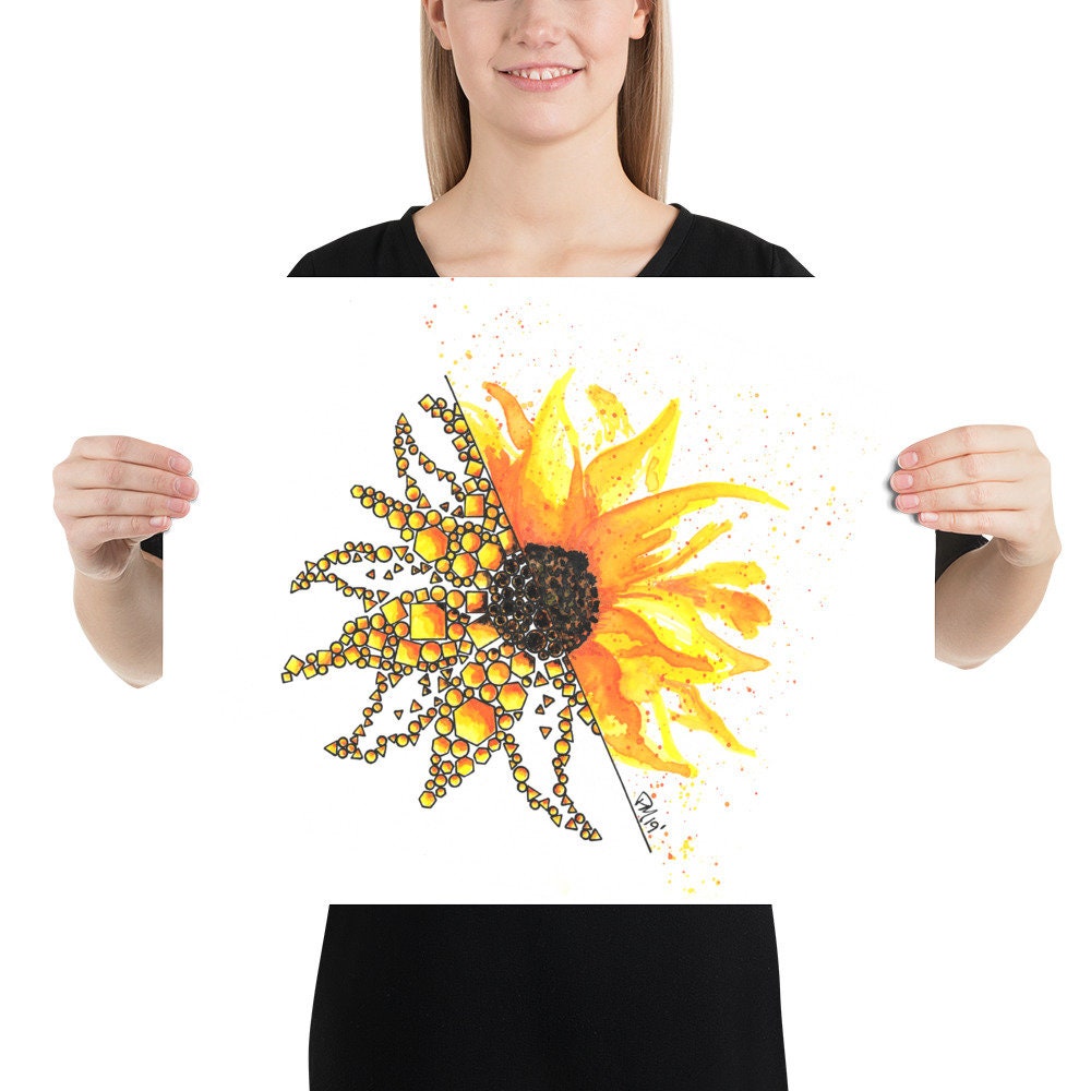 Sunflower Bloom Watercolor Print