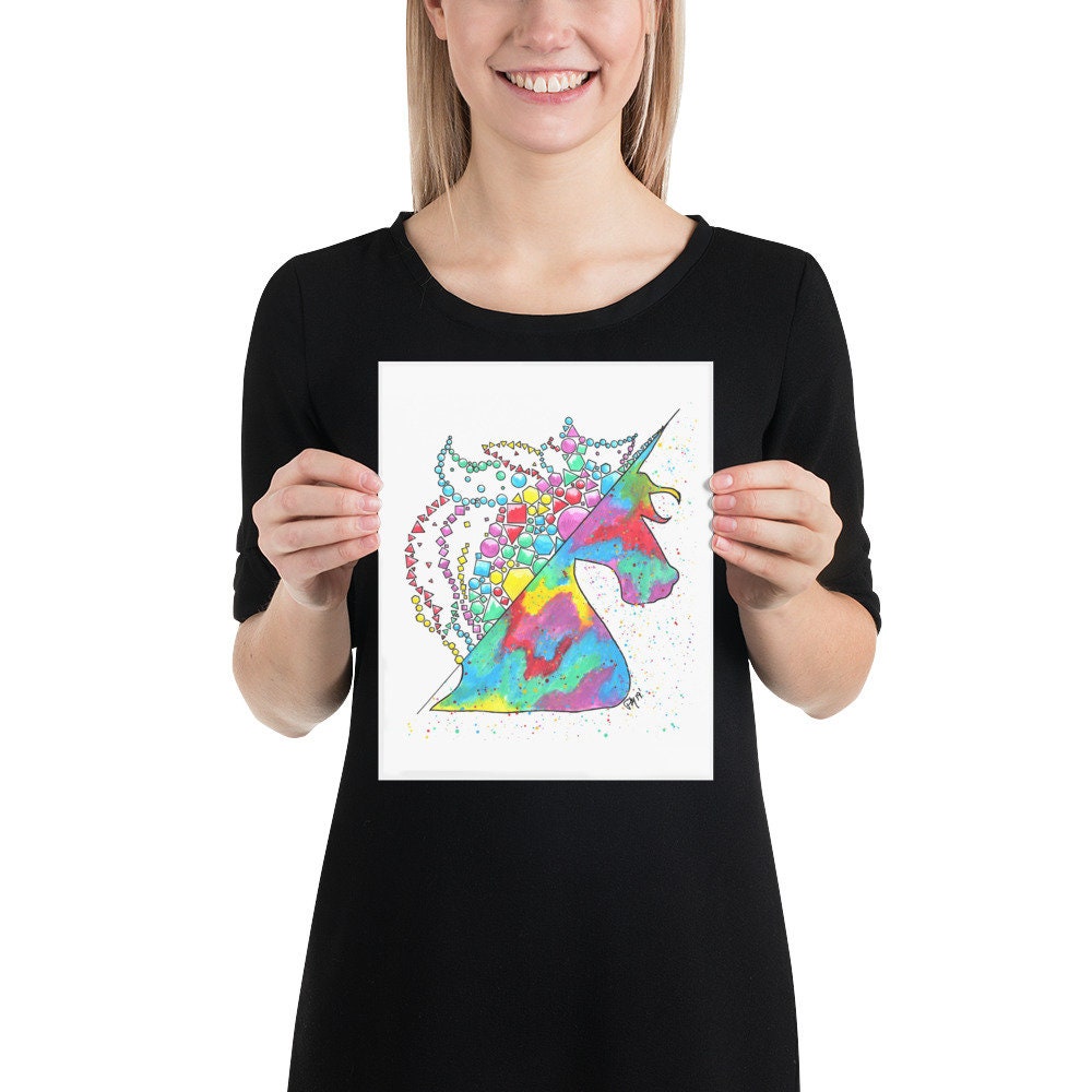 Rainbow Unicorn Watercolor Print