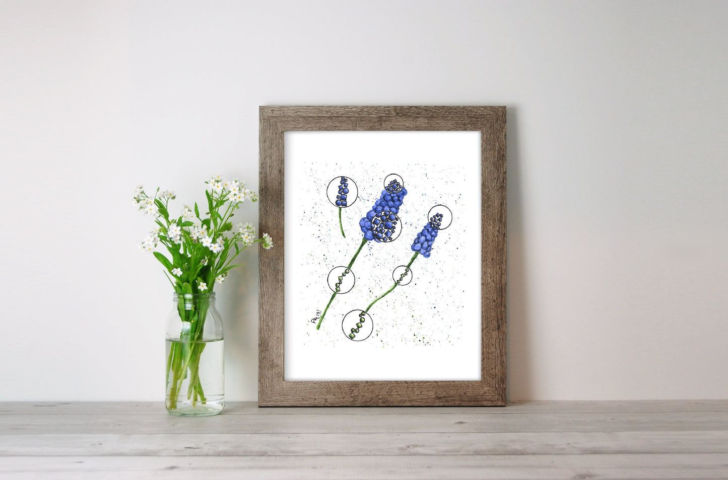 Muscari Watercolor Painting