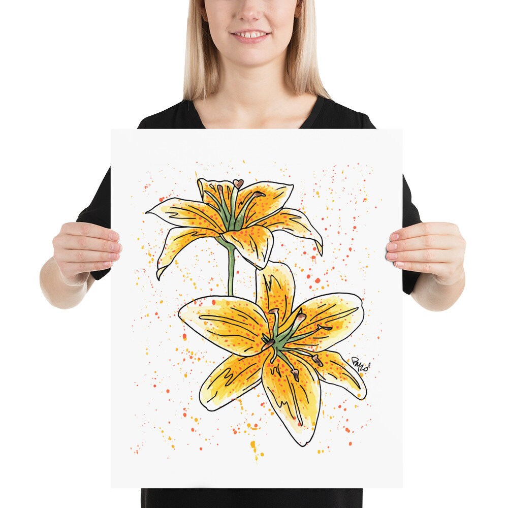 Yellow Lily Watercolor Print