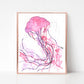 Blue and Pink Jellyfish Watercolor Print Set