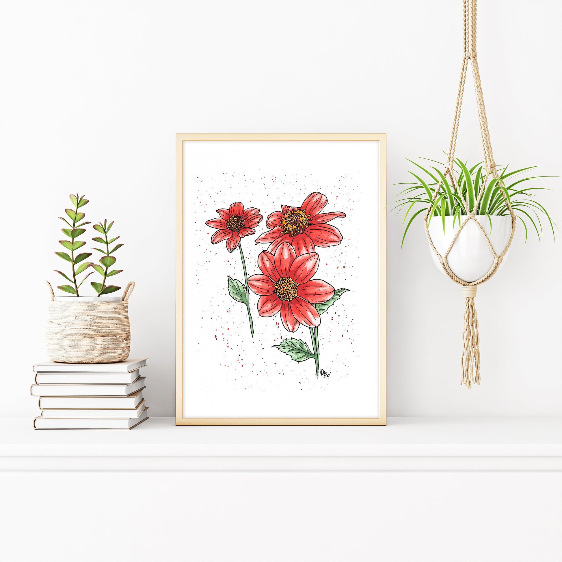 Bishop Dahlia Watercolor Print