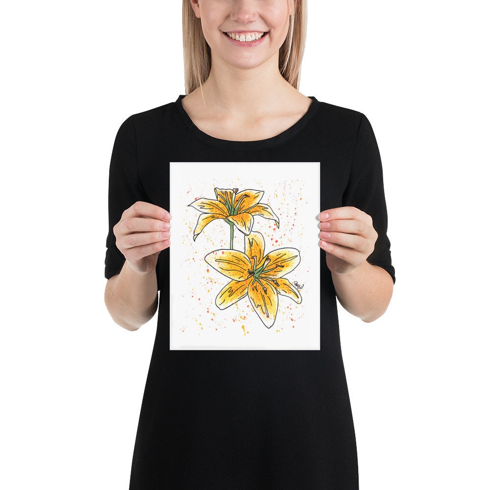 Yellow Lily Watercolor Print