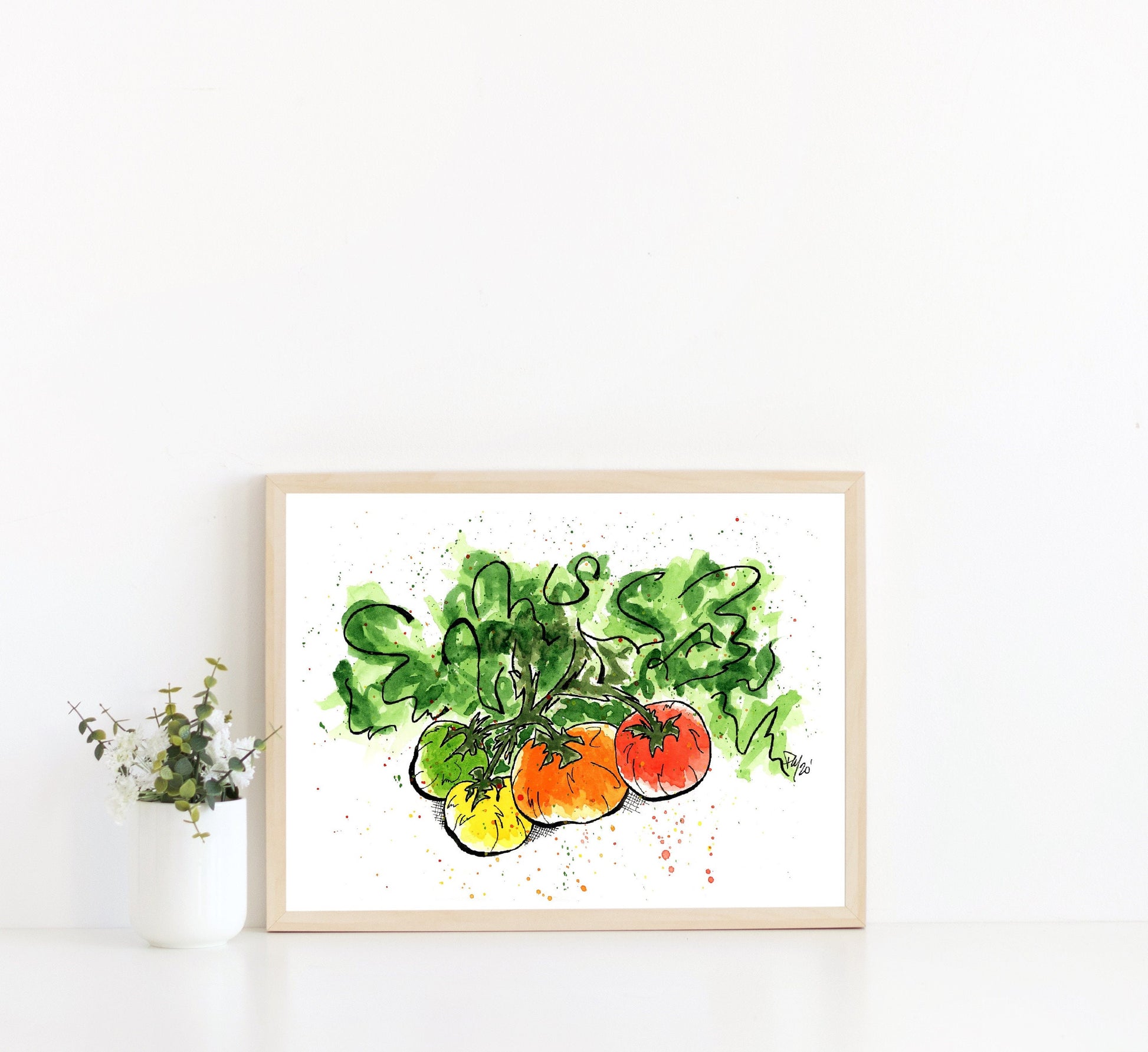 Colorful Tomatoes Watercolor Print