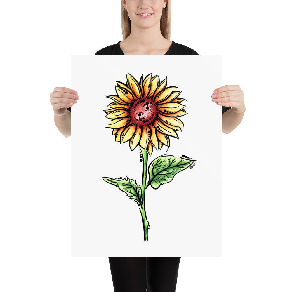 Sunflower Watercolor Print