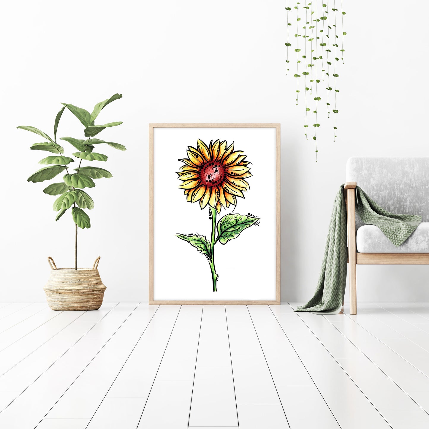 Sunflower Watercolor Print