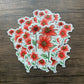 Red Dahlias Vinyl Sticker