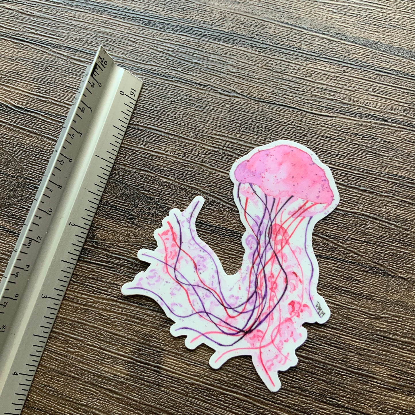 Pink Jellyfish Vinyl Sticker