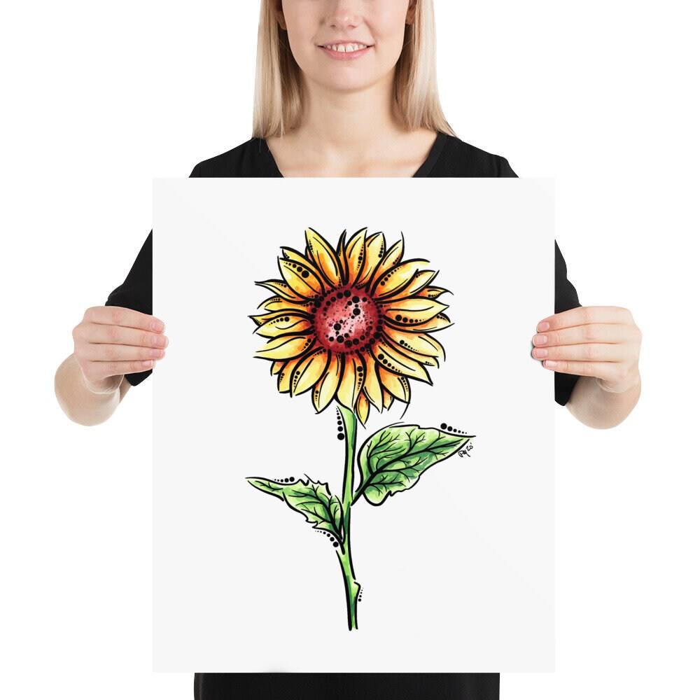 Sunflower Watercolor Print