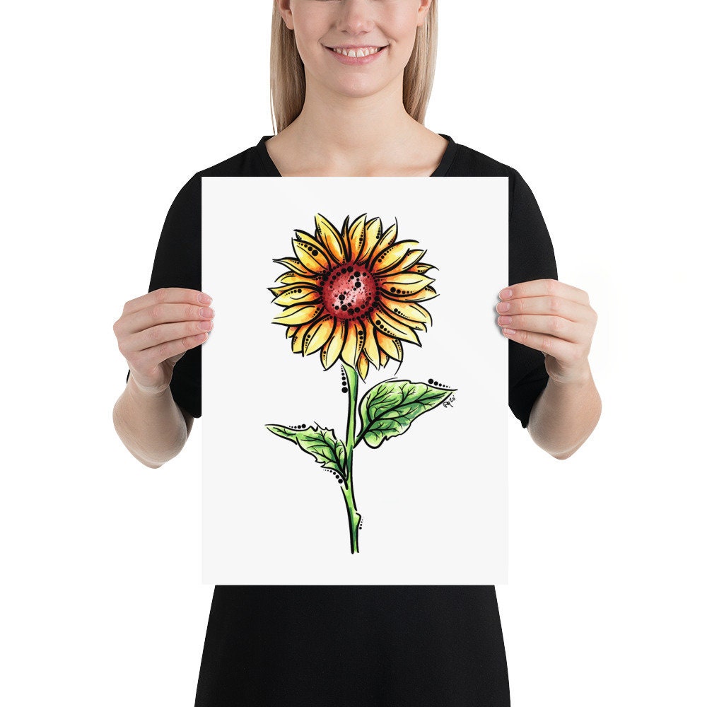 Sunflower Watercolor Print