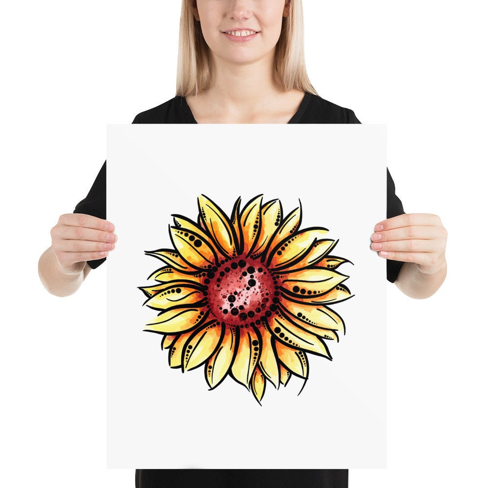 Sunflower Bloom Watercolor Print