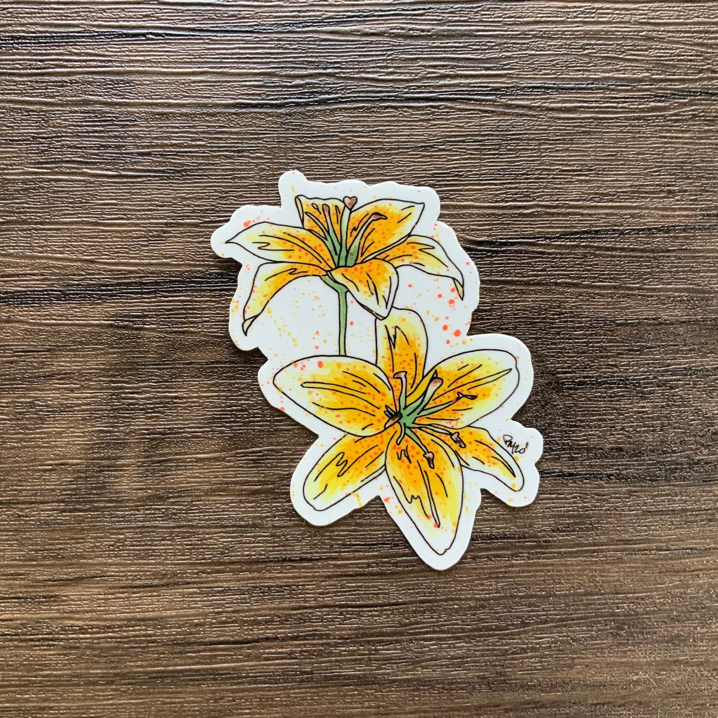 Yellow Lily Vinyl Sticker