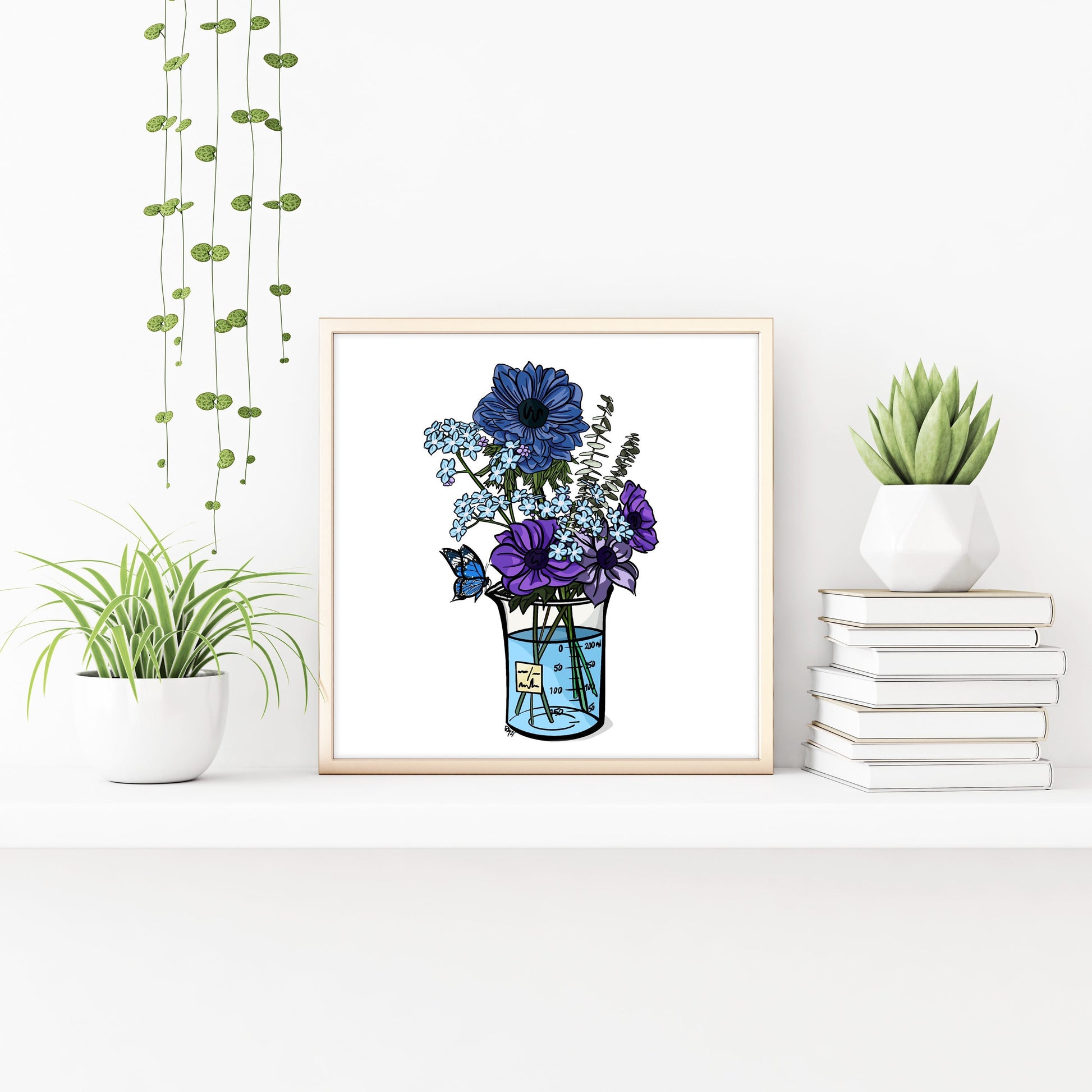 Science Blue Floral Print