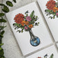 Red Science Bouquet Greeting Card Set