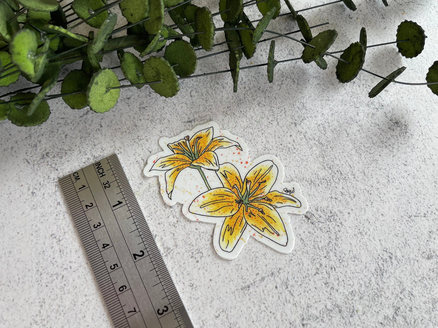 Yellow Lily Vinyl Sticker