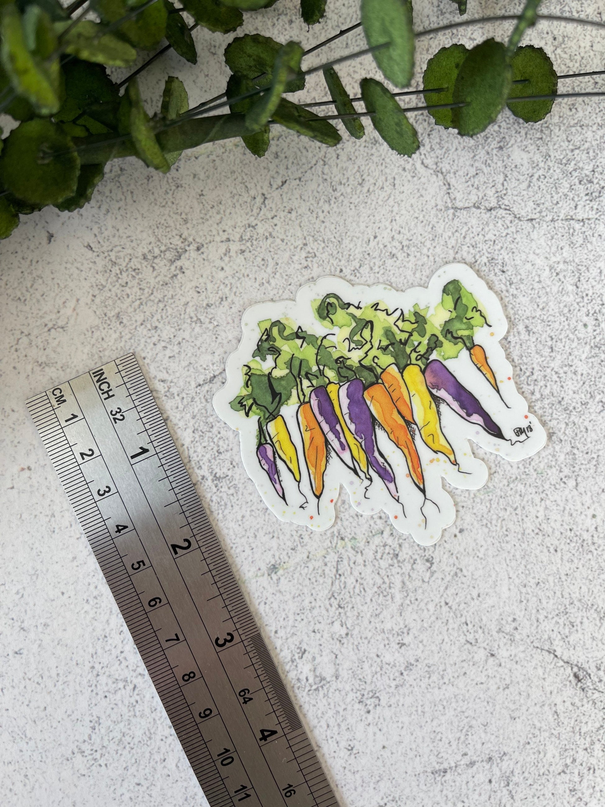 Colorful Carrots Vinyl Sticker