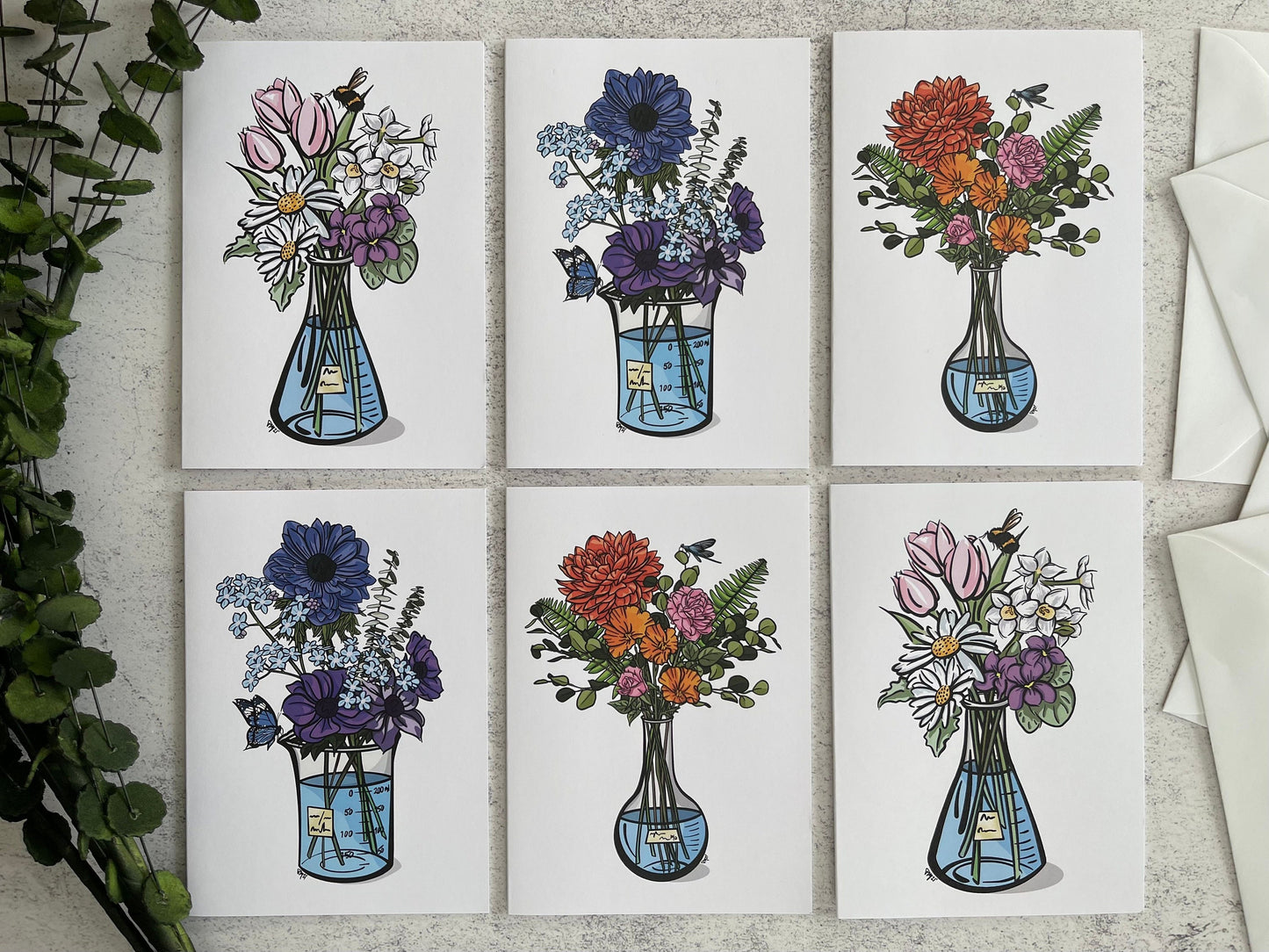 Science Bouquet Mixed Greeting Card Set