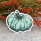 Green Watercolor Pumpkin Vinyl Sticker