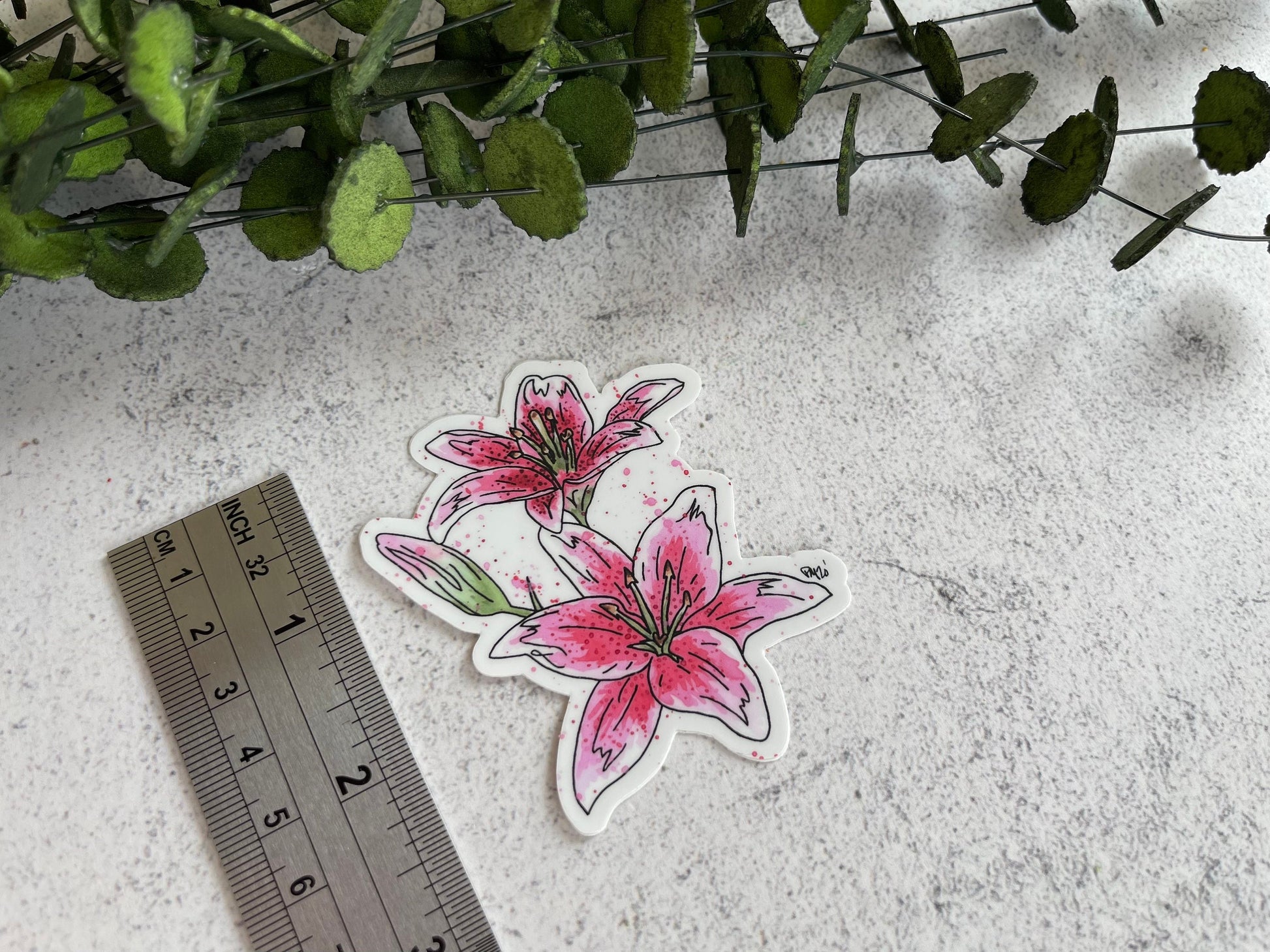 Pink Lily Vinyl Sticker