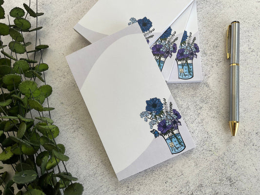 Science Blue Floral Notepad