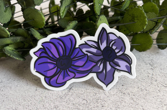 Purple Anemone Vinyl Sticker