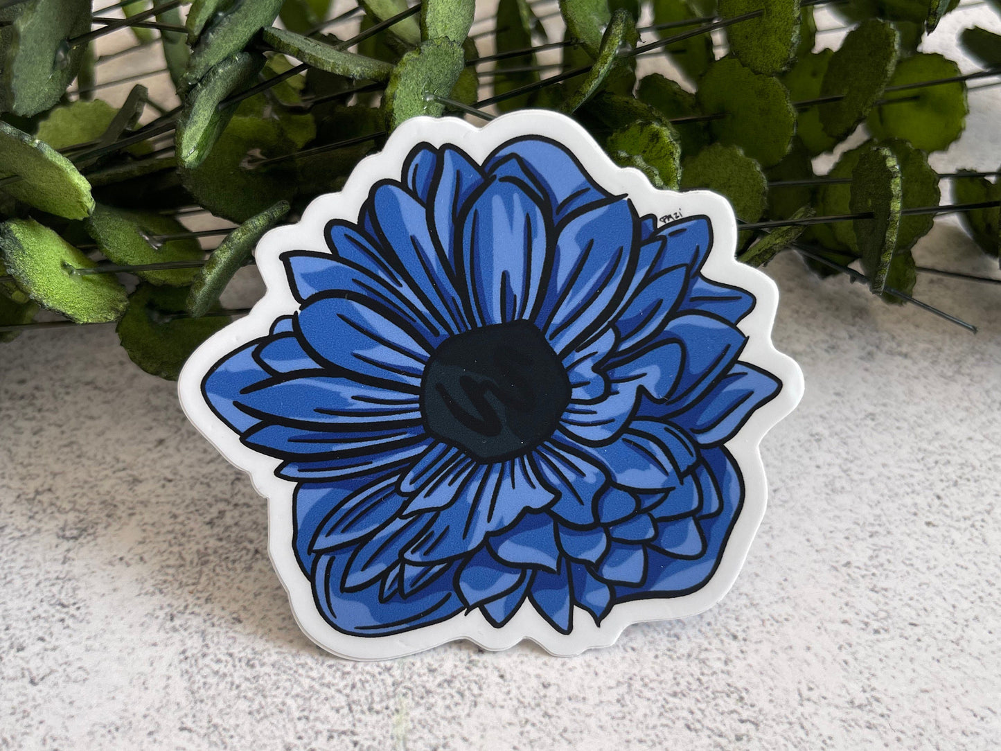 Blue Anemone Vinyl Sticker