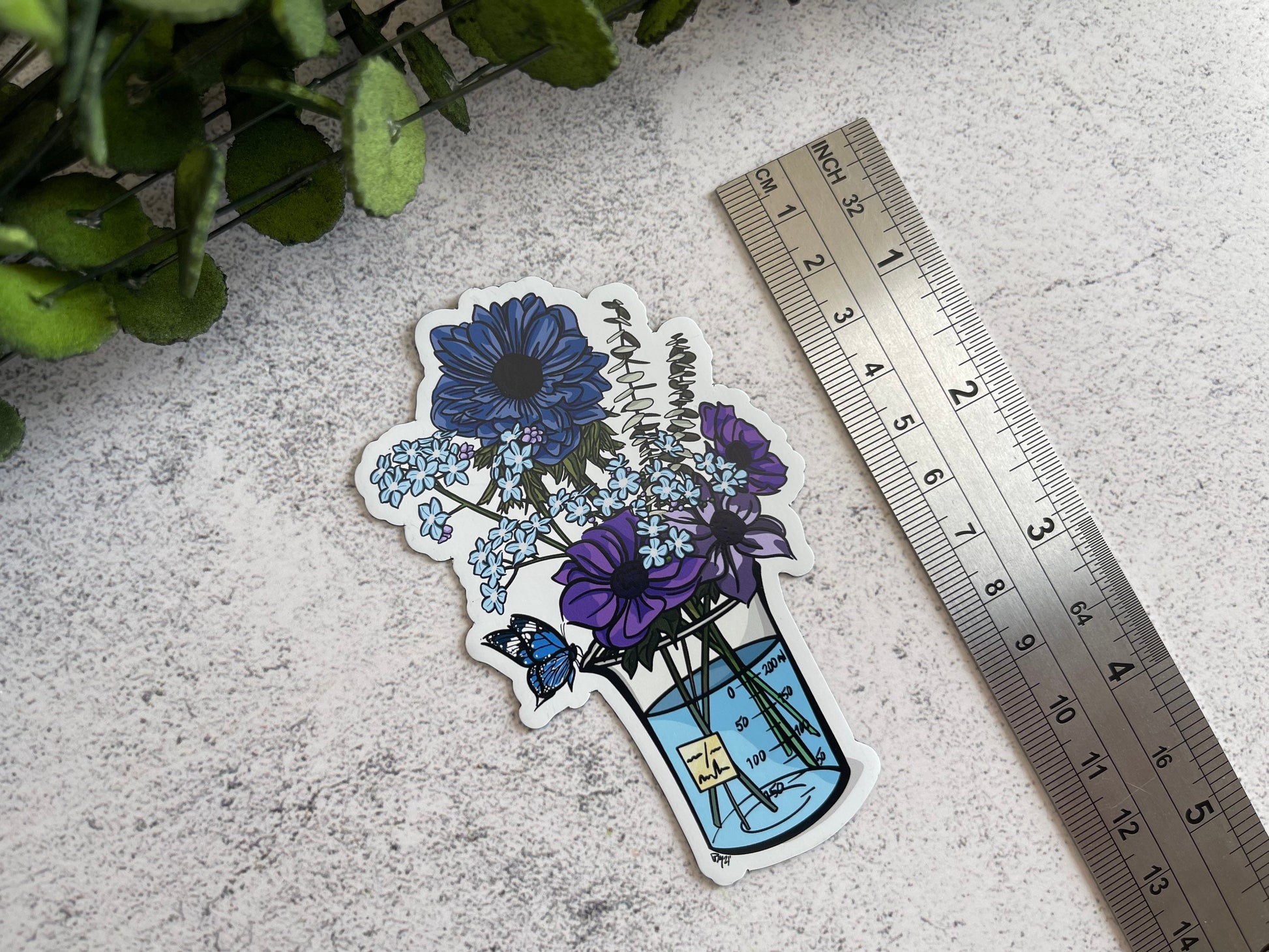 Science Blue Floral Magnet